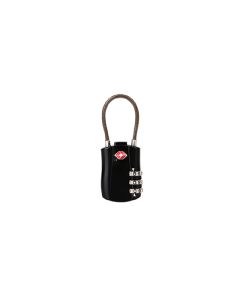 กุญแจ TSA เคเบิ้ลล็อก 3 รหัส สีดำ รุ่น 119301