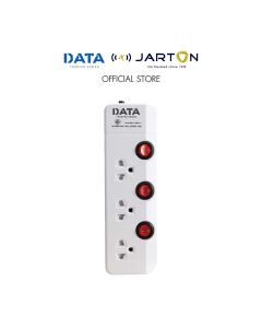 JARTON * DATA ปลั๊กไฟ มอก. 3ช่อง 3สวิทซ์ สีขาว ยาว 3ม. DJT3S3M3W รหัส 134902