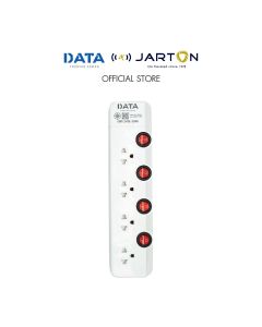 JARTON * DATA ปลั๊กไฟ มอก. 4ช่อง 4สวิทซ์ สีขาว ยาว 3ม. DJT4S4M3W รหัส 134904
