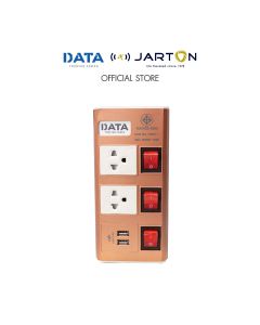 JARTON * DATA ปลั๊กไฟ มอก. 2ช่อง 3สวิทซ์ 2USB สีทองแดง ยาว 3ม. D-JT2USB2S3M3G รหัส 134910