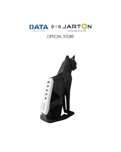 JARTON * DATA The Cat USB Fastchager 5ช่อง 3A 1.2ม. D-JTCATB สีดำ รหัส 134916