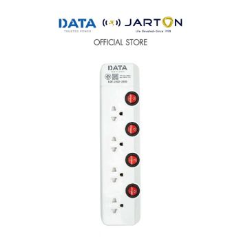JARTON * DATA  ปลั๊กไฟ มอก. 4ช่อง 4สวิทซ์ สีขาว ยาว 3ม. DJT4S4M3W  รหัส 134904